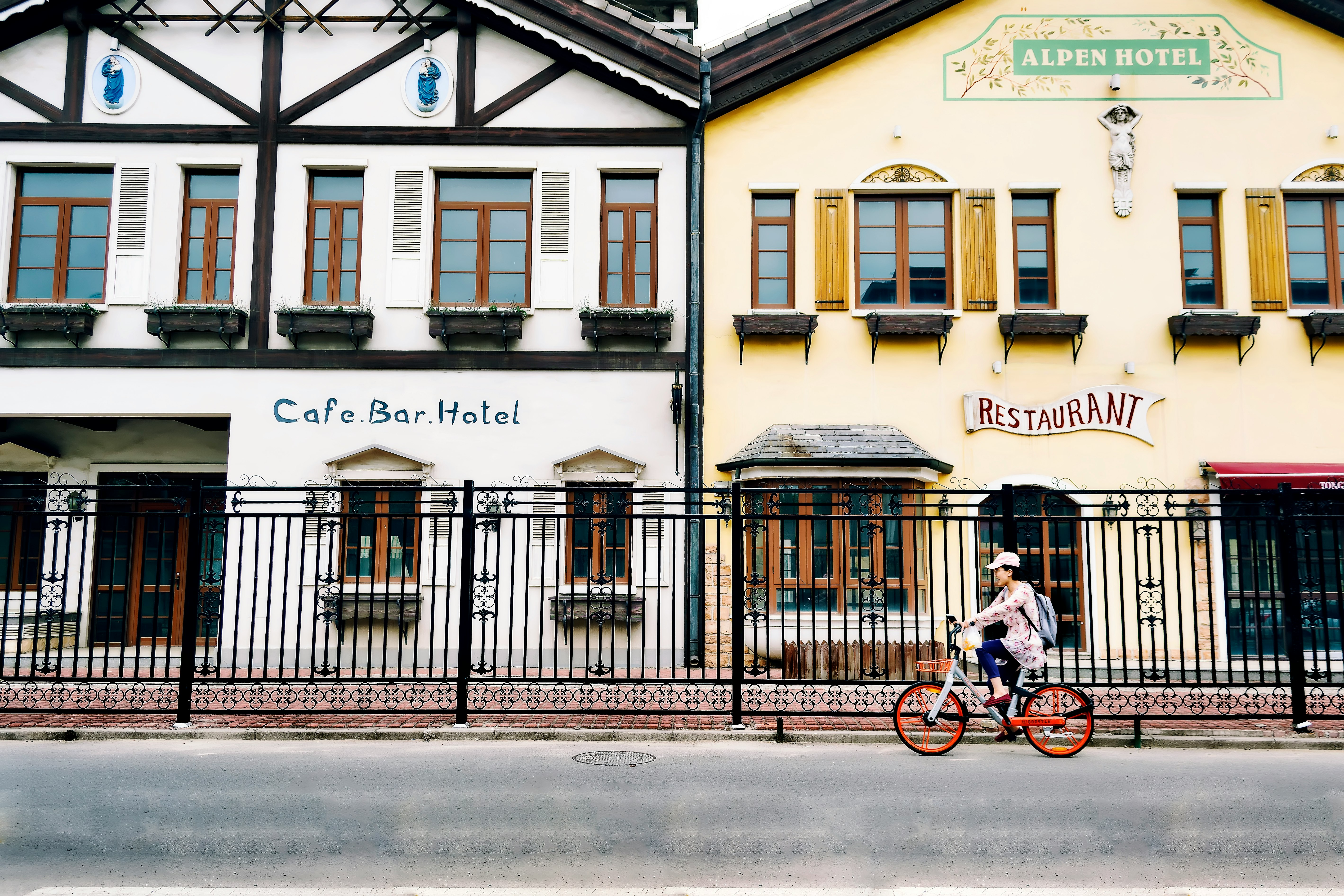 person driving bike during daytime